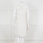 Isabel Marant Cream Sleeveless Mesh And Ruffled Dress