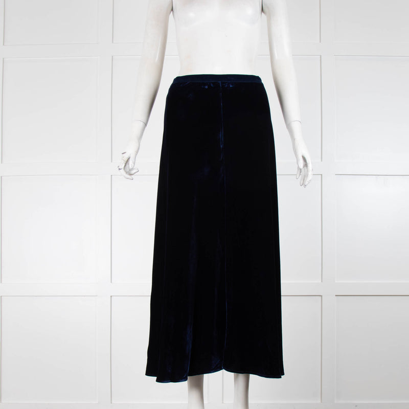 Not Shy Navy Velvet Skirt