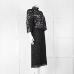 Ba&sh Black Lace Top with High Neck