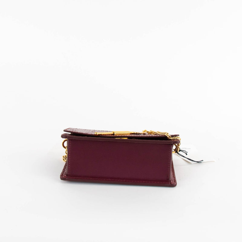 Sophie Hulme Burgundy Snake Micro Cocktail Stirrer Bag