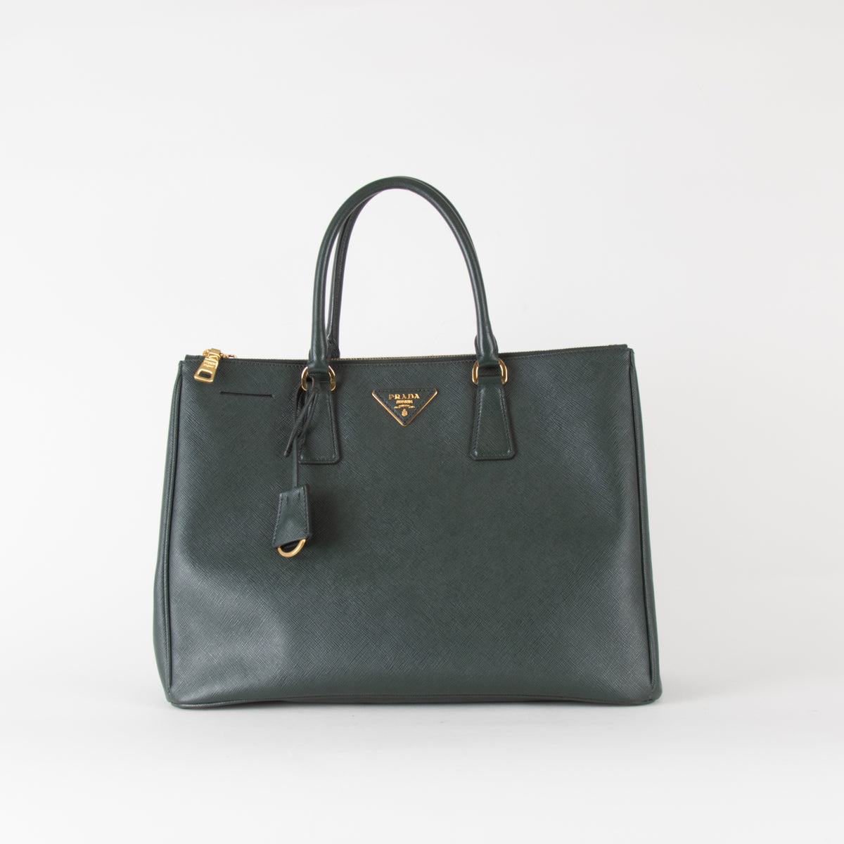 Prada Large Emerald Green Lux Saffiano Galleria Tote