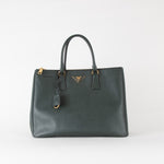 Prada Large Emerald Green Lux Saffiano Galleria Tote