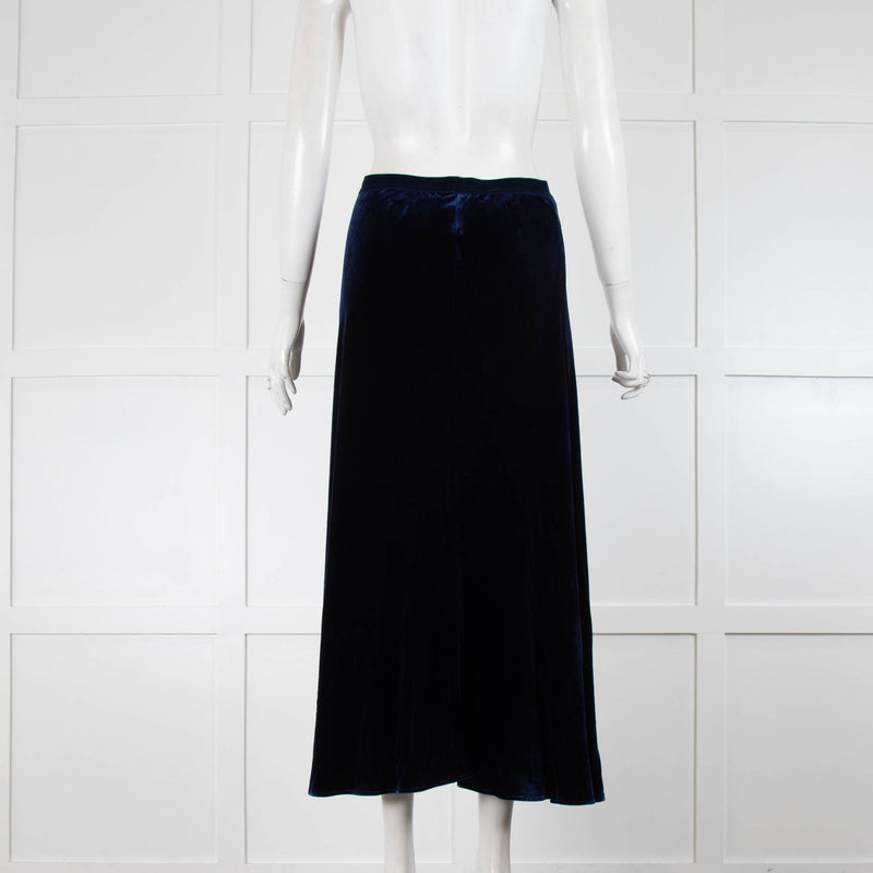 Not Shy Navy Velvet Skirt