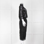 Ba&sh Black Lace Top with High Neck