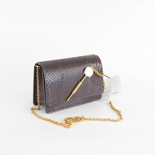 Sophie Hulme Grey Snake Micro Cocktail Stirrer Bag