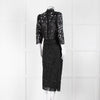 Ba&sh Black Lace Top with High Neck