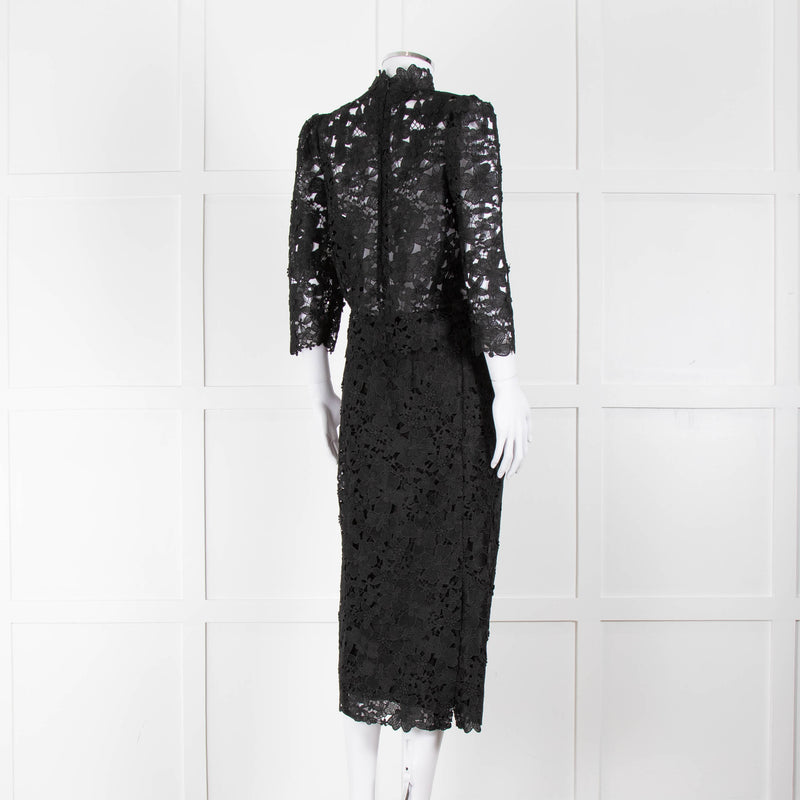 Ba&sh Black Lace Top with High Neck