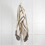 Vita Kin Cream Linen With A Grey Zig Zag Detail Wrap