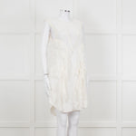 Isabel Marant Cream Sleeveless Mesh And Ruffled Dress