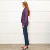 Saloni Purple Burgundy Silk Neck Tie Blouse