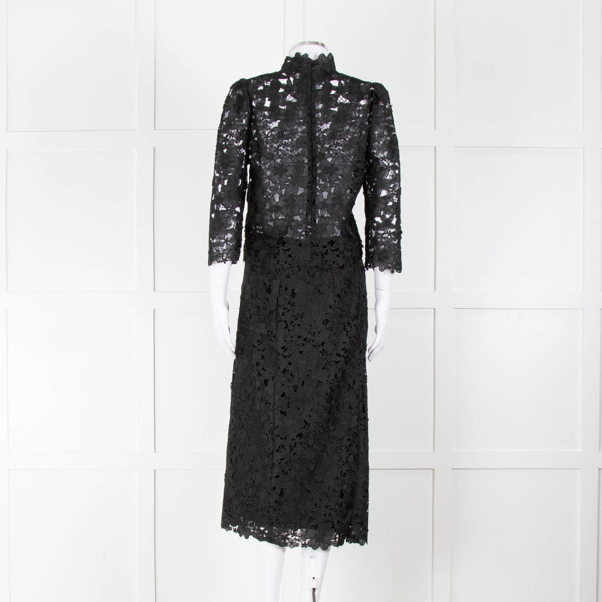 Ba&sh Black Lace Midi Skirt