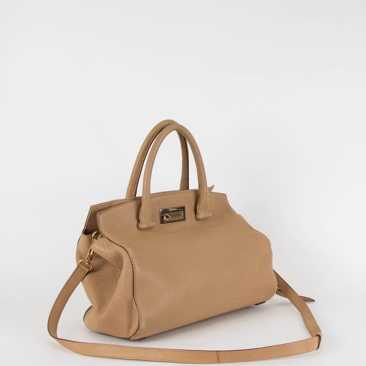 Max Mara Caramel Leather Hollywood Bag