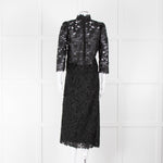 Ba&sh Black Lace Top with High Neck