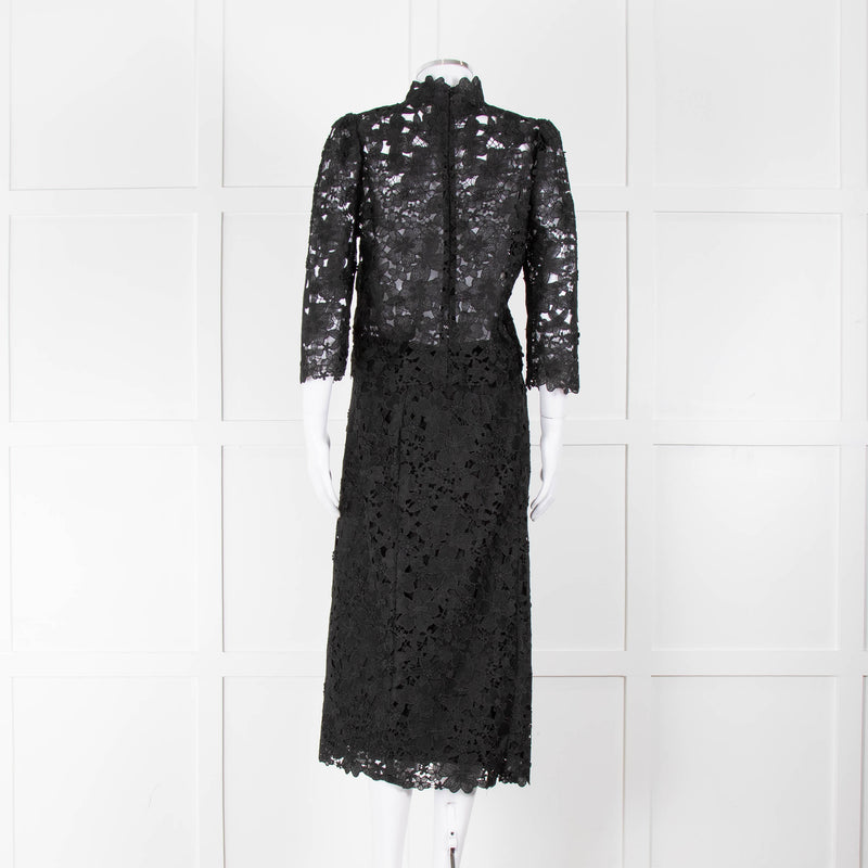 Ba&sh Black Lace Top with High Neck