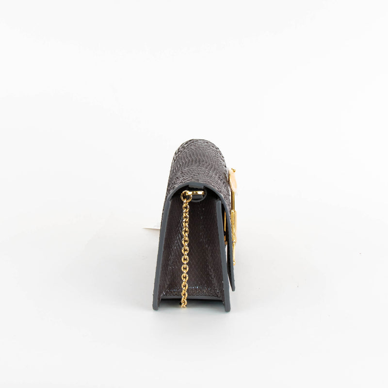 Sophie Hulme Grey Snake Micro Cocktail Stirrer Bag