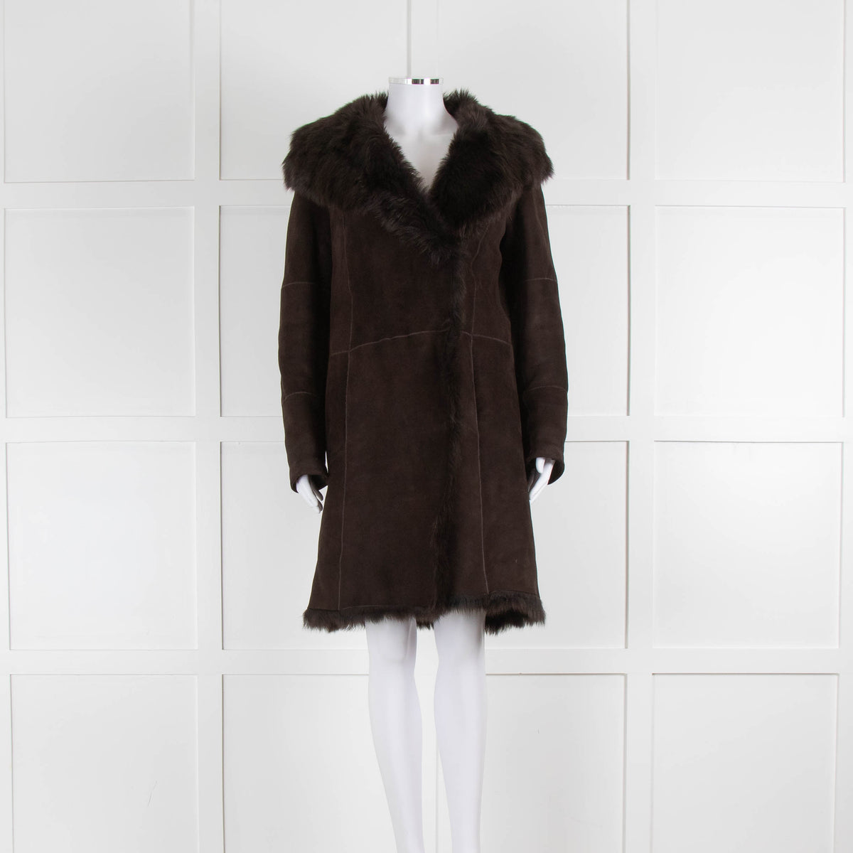 Joseph Brown Sheepskin Long Coat