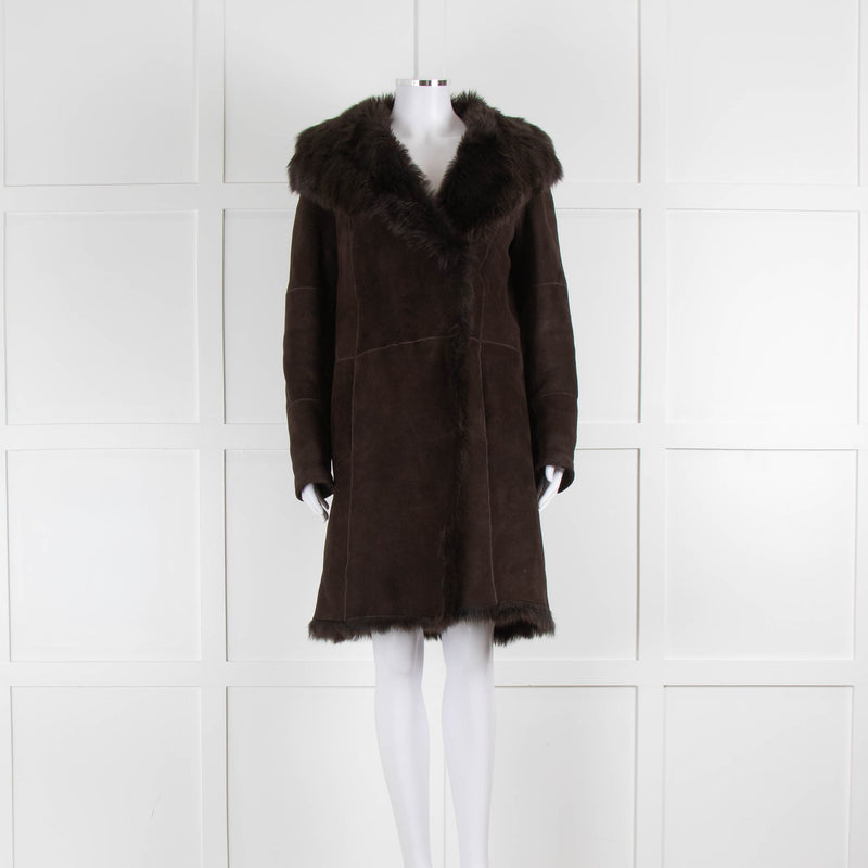 Joseph Brown Sheepskin Long Coat