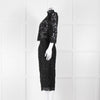 Ba&sh Black Lace Top with High Neck