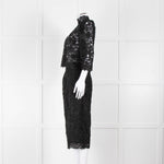 Ba&sh Black Lace Top with High Neck