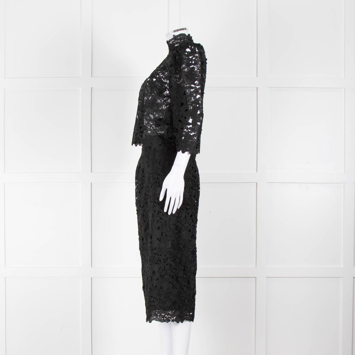 Ba&sh Black Lace Midi Skirt