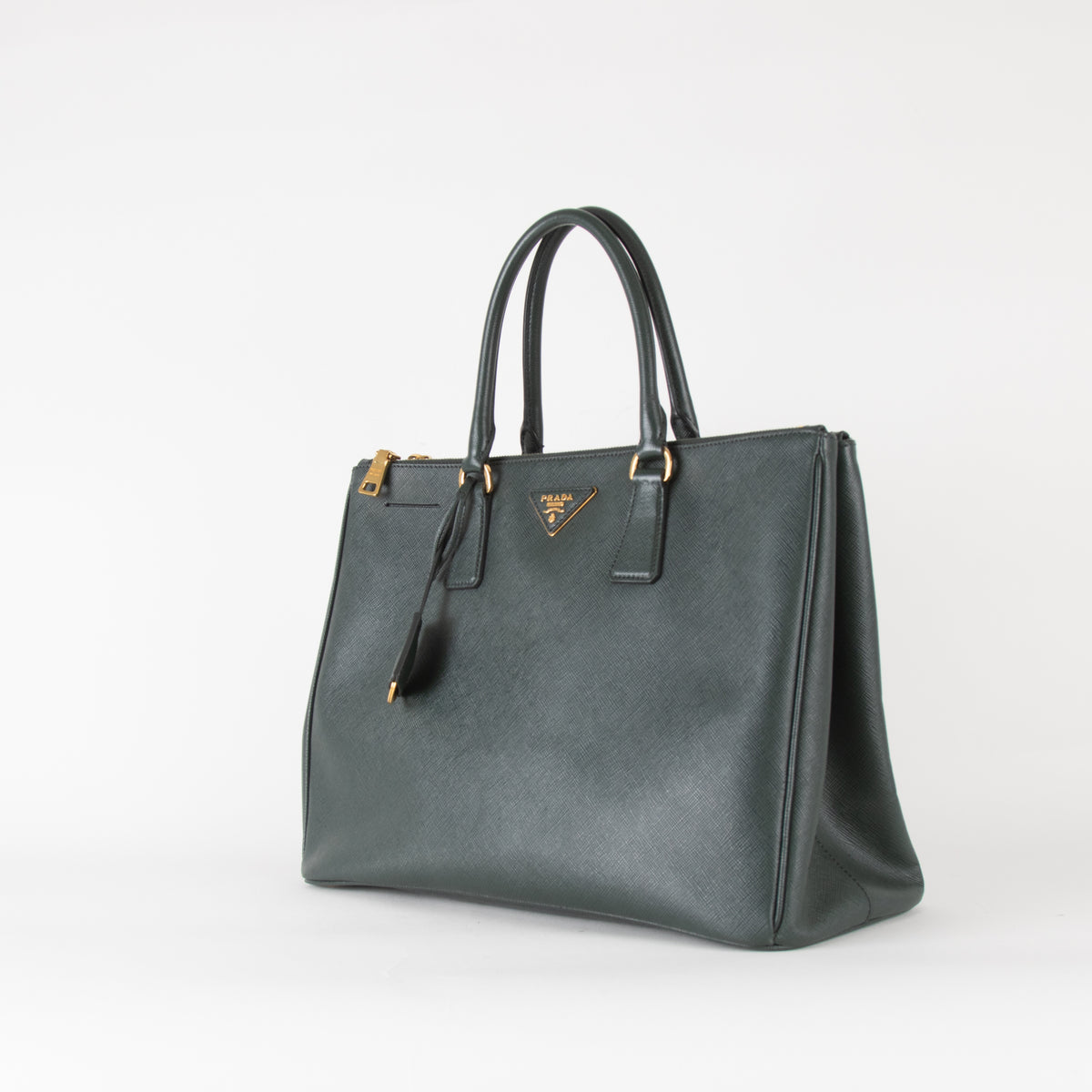 Prada Large Emerald Green Lux Saffiano Galleria Tote
