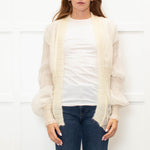 Sportmax Cream Mohair Silk Overlay Cardigan