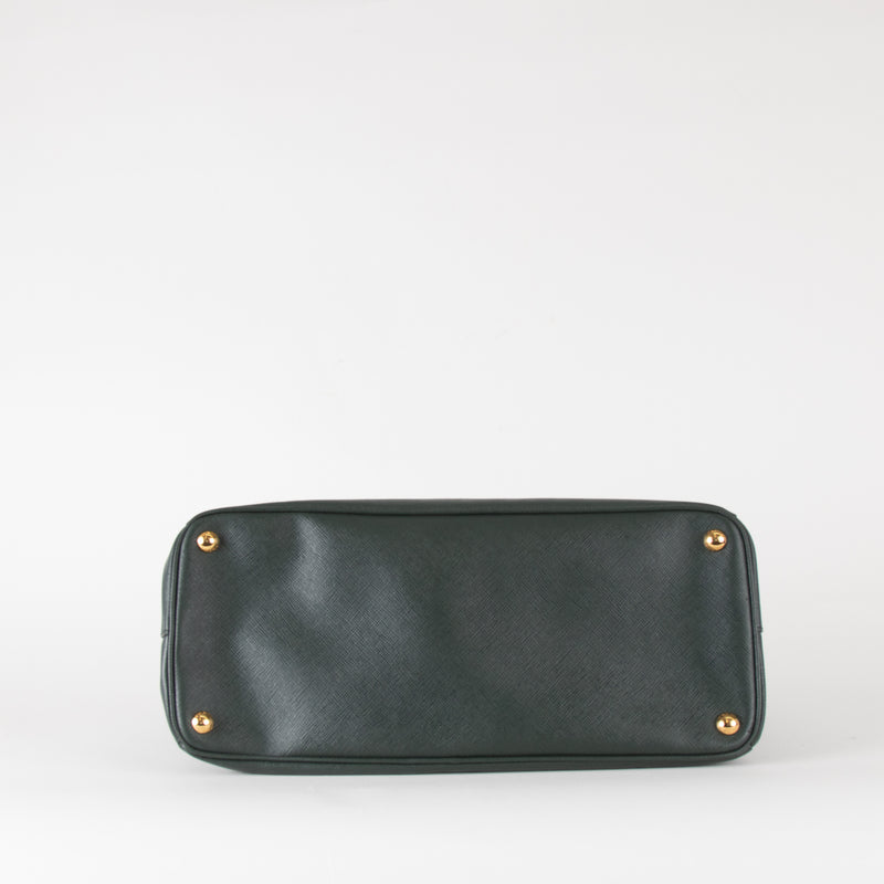 Prada Large Emerald Green Lux Saffiano Galleria Tote