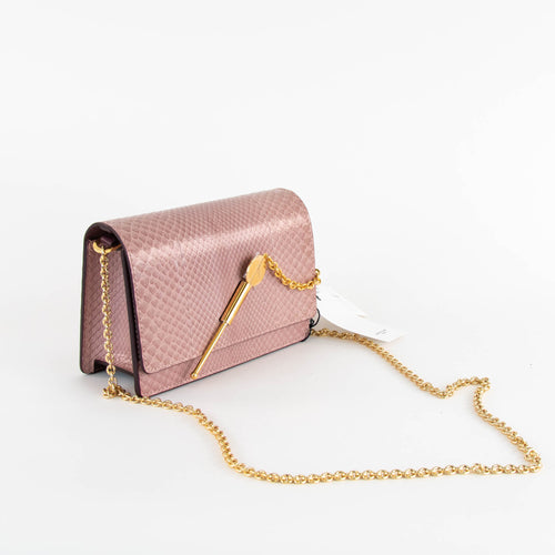 Sophie Hulme Blush Pink Snake Micro Cocktail Stirrer Bag