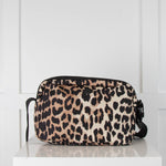 Ganni Leopard Print Vinyl Cross Body Bag