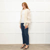 Sportmax Cream Mohair Silk Overlay Cardigan