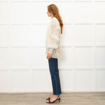 Sportmax Cream Mohair Silk Overlay Cardigan