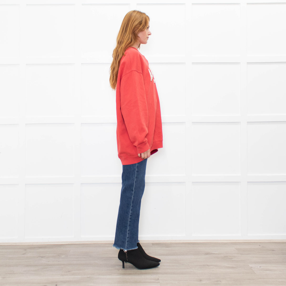 Anine Bing Red White Slogan Sweatshirt