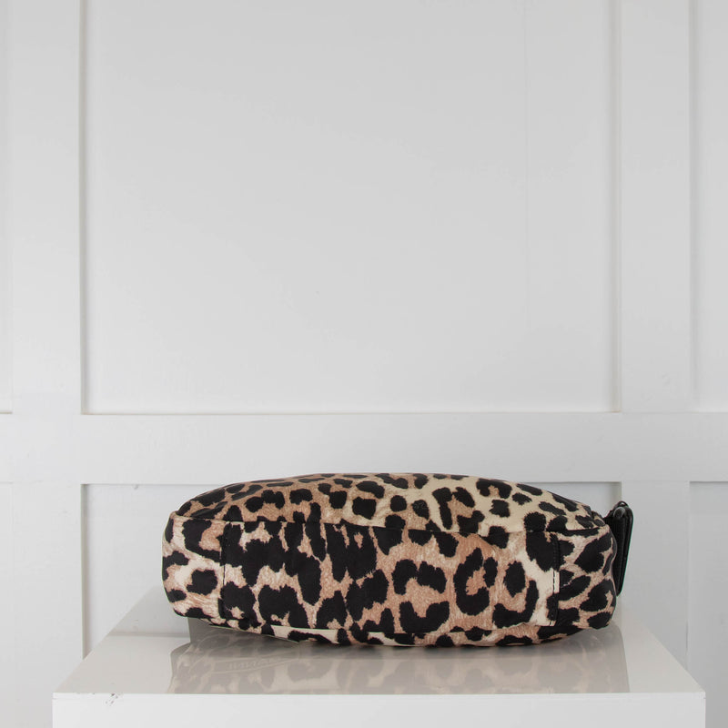 Ganni Leopard Print Vinyl Cross Body Bag