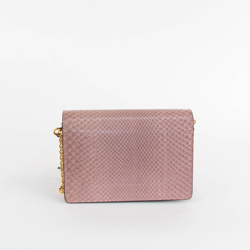 Sophie Hulme Blush Pink Snake Micro Cocktail Stirrer Bag