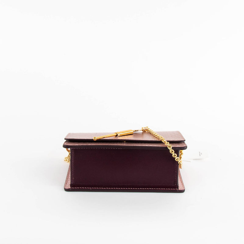 Sophie Hulme Blush Pink Snake Micro Cocktail Stirrer Bag