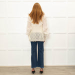 Sportmax Cream Mohair Silk Overlay Cardigan