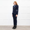 Veronica Beard Navy Miller Dickey Blazer With Denim Insert