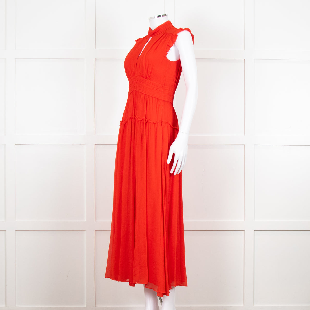 Me + Em Red Full Length Sleeveles Dress