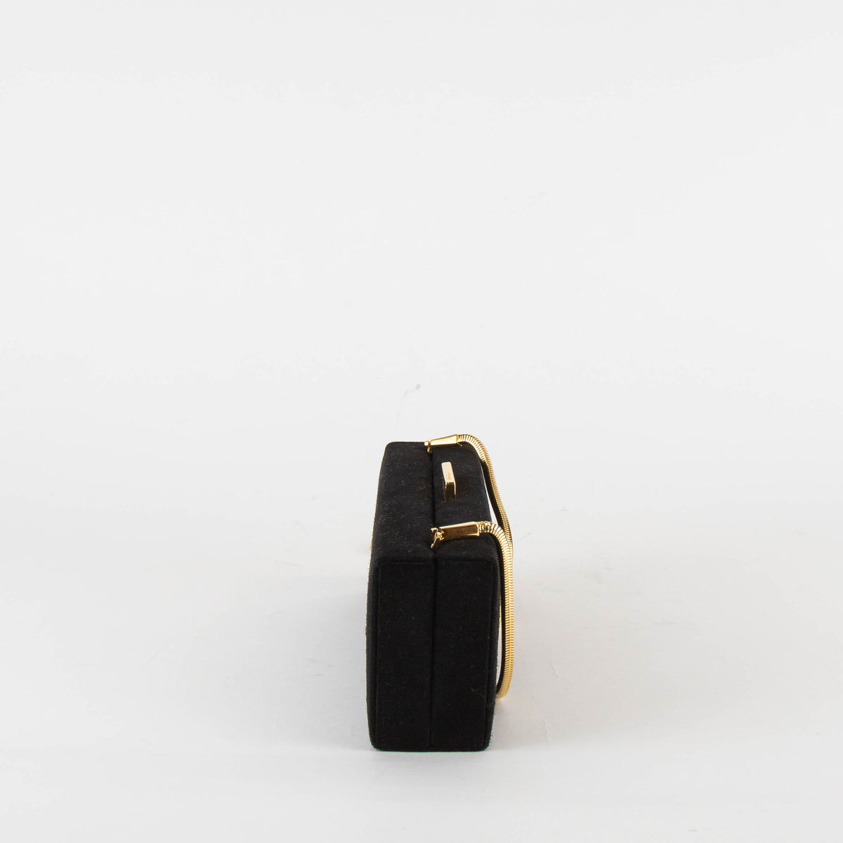 Salvatore Ferragamo Black Evening Bag With Removable Snake Chain