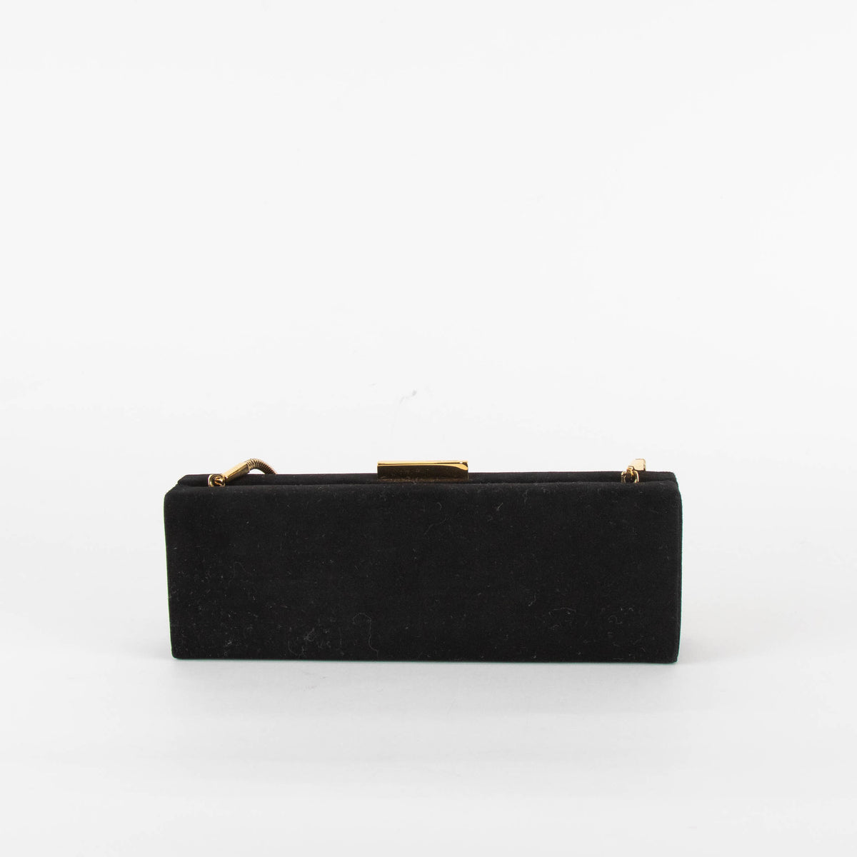 Salvatore Ferragamo Black Evening Bag With Removable Snake Chain