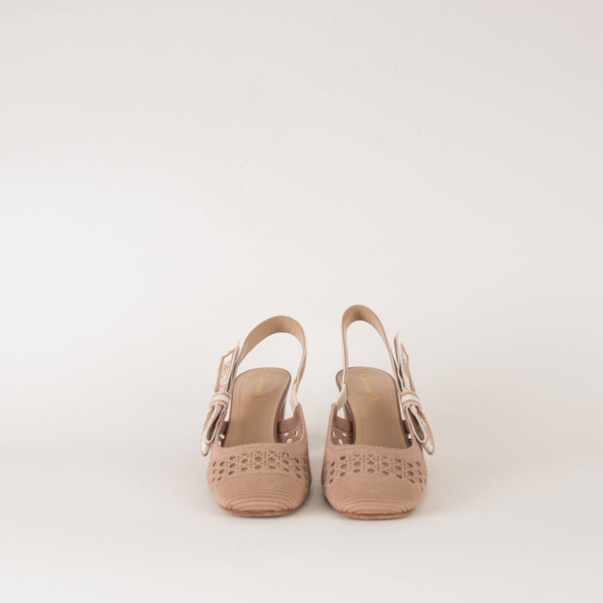 Christian Dior Beige Mesh D-Moi Heeled Slingbacks