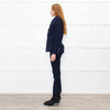 Veronica Beard Navy Miller Dickey Blazer With Denim Insert