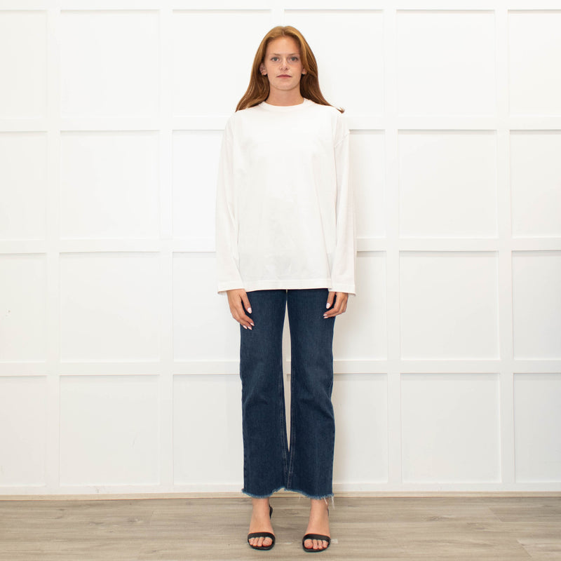 Fabiana Filippi Cream Cotton Front Long Sleeve Top