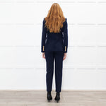 Veronica Beard Navy Miller Dickey Blazer With Denim Insert