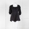 Self Portrait Black Playsuit Broderie Collar