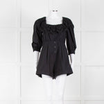 Self Portrait Black Playsuit Broderie Collar