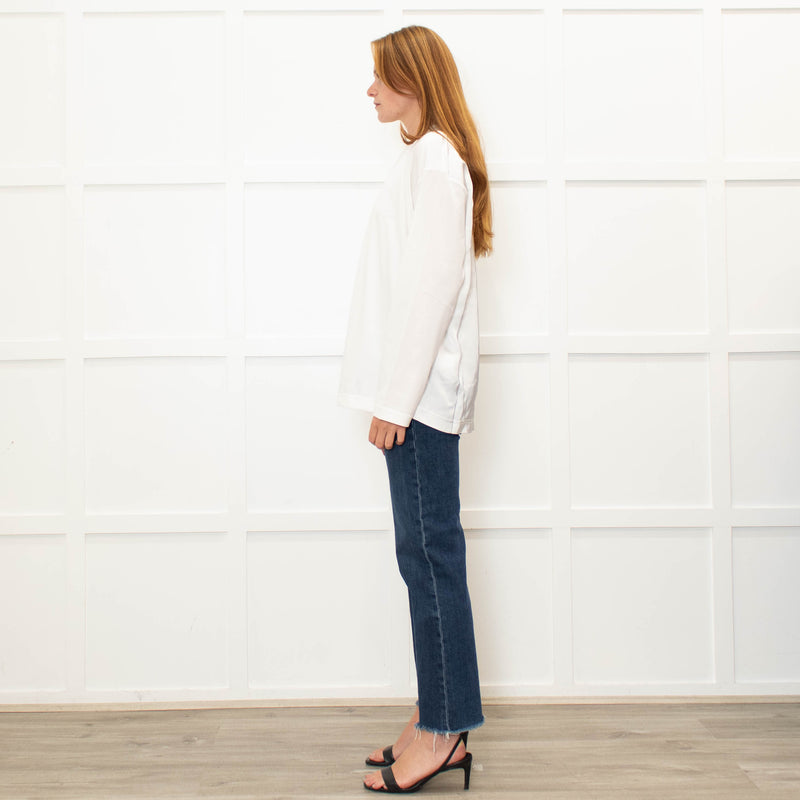 Fabiana Filippi Cream Cotton Front Long Sleeve Top