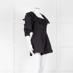 Self Portrait Black Playsuit Broderie Collar