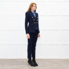 Veronica Beard Navy Miller Dickey Blazer With Denim Insert