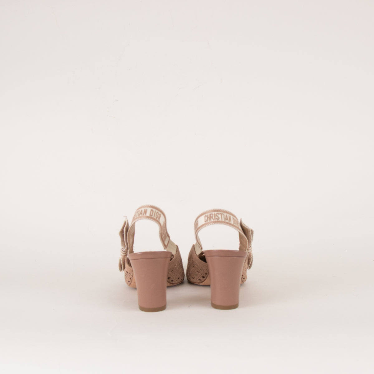 Christian Dior Beige Mesh D-Moi Heeled Slingbacks